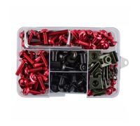 Nut And Bolt Ret Compatible With Suzuki For Gsxs1000 For Gsxs750 For Gsxs1000 For GTS1000 195pcs Motorcycle Washers Nuts Screws Assortment(Red)