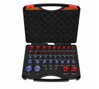 Nut and Bolt Thread Checker, 44pcs Inch Metric Nut and Bolt Identifier Gauge Set Red Blue Nut and Bolt Size Gauge Box for Distinguish Similar Inch Metric Threads