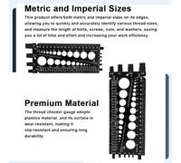 Nut and Bolt Thread Checker Gauge for Metric and Imperial Sizes - Plastic Thread Identifier and Measuring Tool for Screws Nuts and Washers - Hardware Identification Board with (Orange)