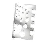 Nut and Bolt Thread Checker Screw Identifier Gauge Board Sizing Tool Metric Thread Gauges M1.4 M1.6 M2 M2.5 M3 M4 M5 M6 M8 M10 M14 M16 Stainless Steel Portable 2.36x3.94inch