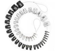 Nut and Bolt Thread Checker, Thread Checker Standard and Metric, Bolt Size and Thread Gauge, 45 Male/Female Identifier Gauges (24 Inch & 21 Metric)