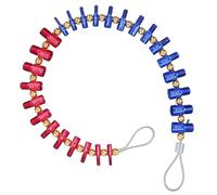 Nut and Bolt Thread Identifier Set with 14 Inch and 12 Metric Gauges on a Convenient Wire Ring for Easy Access (Blue Red)