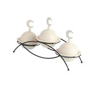 Nut and Candy Serving Tray, 3-Tier Dessert Dividing Plate with Lid, Iron Snack Platter for Dried Fruit, Snacks, Coffee Table, 15.83x5.83x9.45 inch