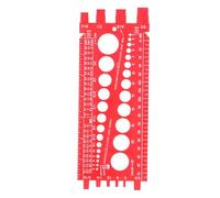 Nut Bolt Screw Gauge, Multi Functional Screw Identifier Gauge Inch Quick Identification Nut and Bolt Thread Size Checker Thread Gauge Measuring Tool for Workshop Garage (Red)