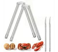 Nut Cracker 2Pcs and 4 Picks Set, Stainless Steel Nutcracker Tool for Walnut and Seafood Crackers (A1)