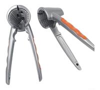 Nut Cracker with Zinc Alloy Build and Funnel Design for Various Nuts, Includes Anti Slip Handle and Serrated Edges for Secure Cracking (Orange)