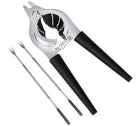 Nut Crackers for All Nuts Heavy Duty Nutcrackers Walnut Cracker with Plier for Easy Cracking Stainless Steel Nut Cracker for Pecan Nut Cracker Tool with Non-slip Handle-2 Picks Included-Black