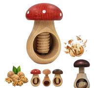 Nut Crackers for All Nuts,Wooden Nutcracker Mushroom - Multipurpose Nut Cracker Tool, Spiral Mushroom Shaped Walnut Wood Clip,Great Gifts for Christmas and Kitchen Home Display Decoration (Red)