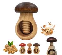 Nut Crackers for All Nuts,Wooden Nutcracker Mushroom - Multipurpose Nut Cracker Tool, Spiral Mushroom Shaped Walnut Wood Clip,Great Gifts for Christmas and Kitchen Home Display Decoration (Black)