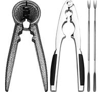 Nut Crackers Pecan Nutcracker Walnuts Plier with Non-slip Handles Heavy Duty Crab Cracker Tool with Good Grip 2 Picks Included