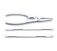 Nut Crackers & Seafood Picks | One Nutcracker for Nuts | Two Seafood Knife and Fork Picks | A Set of Three Stainless Steel Tools | From Jean-Patrique