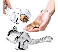 Nut Crackers Tool, Squirrel-Shaped Nut Crackers - Heavy Duty Walnut Opener Tool for Chestnuts, Pecans, Hazelnuts - Multifunctional Handheld Nutcrackers Clip - Cute & Durable Kitchen Gadget (1, Silver)