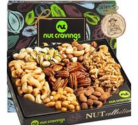 NUT CRAVINGS - Diwali Nut Collection Gift Basket in Elegant Box (7 Assortments) Food Arrangement, Healthy Snack Care Package, Food Assortments