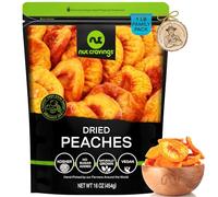 Nut Cravings Dried Fruits - Sun-Dried California Peaches, No Added Sugar (16 Ounces - 1 Lb) Fresh Packaged In Reusable Bag - Sweet Snack, Healthy Food, All Natural, Vegan