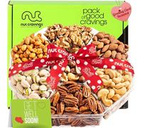 NUT CRAVINGS - Get Well Soon, Mixed Nuts Gift Basket with Get Well Soon Ribbon (7 Assortments) Food Platter, Healthy Snack Care Package, Food Assortments