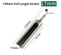 Nut Driver Bit 120mm with 1/4 Inch Hex Shank for 8mm 10mm 12mm 13mm 14mm 16mm 17mm 19mm Sockets, Slotted Extension Driver for Electric Pneumatic Drill, Forged(17mm)