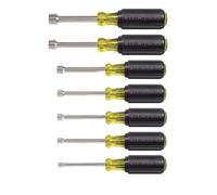 Nut Driver Set, 3-Inch Full Hollow Shaft, Sizes 3/16, 1/4, 5/16, 11/32, 3/8 7/16 and 1/2-Inch KLEIN TOOLS 631