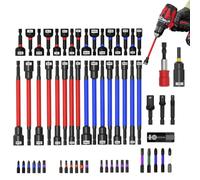 Nut Driver Set Magnetic 62-Piece Chrome Vanadium Steel Socket Adapters
