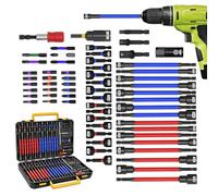 Nut Driver Set Magnetic 62-Piece Chrome Vanadium Steel Socket Adapters