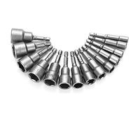 Nut Driver Socket 10PCS 6-19mm 1/4" Hex Shank Bit Socket Magnetic Nut Setter for Drills, Nut Driver, and Impact Socket Adapter