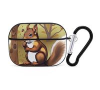 Nut-Eating Squirrel AirPod Pro Case, Anti Scratch Hard PC Cover with Keychain, AirPod Pro 2nd/1st Case Accessories for Women Men, Black-Style
