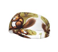 Nut-Eating Squirrel Basketball Fitness Elastic Headband, Unisex Sports Headband, Sports Running Cycling Yoga Sweat-Absorbent Band,