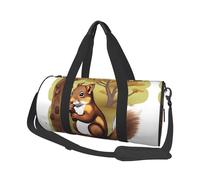 Nut-eating squirrel Canvas travel bag, large capacity, can be carried on the shoulder