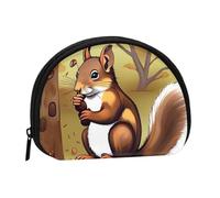 Nut-Eating Squirrel Coin Purse Personalized Coin Bag for Women Men Change Purse Small Wallets with Zipper Mini Shell Coin Pouch Outdoor Shopping Change Storage Bag Handbags Gifts