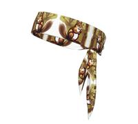Nut-Eating Squirrel Double-Sided Athletic Bandage with Printed Sports Headband Suitable for Tennis Ninja Karate Running and Yoga