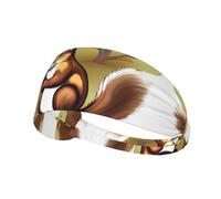 Nut-Eating Squirrel Elastic Exercise Headband, Fitness Exercise Yoga Cycling Headband, Outdoor Sports Elastic Sweat-Absorbing Headband,