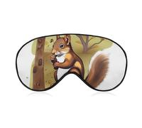 Nut-Eating Squirrel Eye Mask for Women & Men, Breathable & Adjustable Eye Cover, Ultra Soft Sleep Mask, Lightweight Travel Blindfold for Airplane, Nap, Night Sleeping