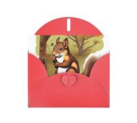Nut-eating squirrel Greeting card, blank interior, suitable for occasions such as Valentine's Day and wedding anniversaries.