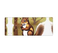Nut-Eating Squirrel Keyboard pad with Non-Slip Rubber Base and Stitched Edges, Suitable for Office and Home use, 80 x 30 cm.