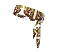 Nut-Eating Squirrel Pattern Tennis Headband for Women,Sweat Band for Workout, Head Tie for Running, Football, Basketball,Athletics