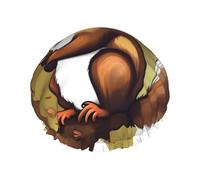 Nut-eating squirrel Shower Caps, Reusable Shower Cap for Women, Double Laye Waterproof Hair Cap, for All Hair Lengths