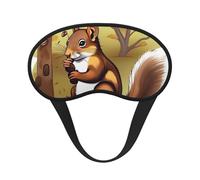 Nut-Eating Squirrel Sleep Mask for Side Sleeper, Blackout Eye Mask for Women Men, Zero Pressure Sleeping Masks Soft Breathable Eye Cover Comfortable Blindfold Eyeshade for Night Sleep