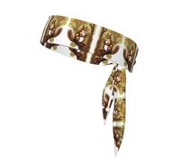 Nut-Eating Squirrel Sports Head Tie. Comfortable, Breathable, Fashionable, Unisex, Suitable for Running, Yoga, Fitness and Other Sports.