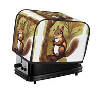 Nut-eating squirrel Toaster cover, suitable for wide slot design, with side storage bag, easy to clean, dustproof, suitable for kitchen.