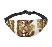 Nut-eating squirrel Travel Fashion Waist Bag, Suitable for Sports, Running, Cycling, Traveling, Fishing Boys Large Crossbody Waist Bag,