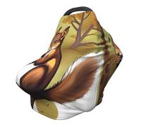 Nut-eating squirrel Versatile full-print Stroller Chair Cover/Nursing Cover, specially designed for your baby
