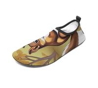 Nut-Eating Squirrel Water Shoes for Men Women, Lightweight Stretch Swim Shoes with Anti-Slip Rubber Sole, Quick-Dry Aqua Socks for Pool, Beach, Surfing, Style, 14 Women/14 Men