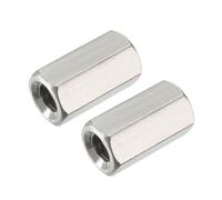 Nut Fastener, 1/2/5/10/20pcs Galvanized Rod Coupling Hex Nut Steel Galvanized Long Hex Nut Connection Thread Nut M6 M8 M10 M12 M14 M16 M18 M20(M16 X 22 X 50(2 Pcs))