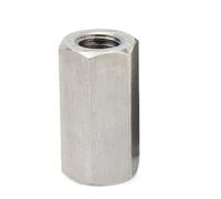 Nut Fastener, 1/2/5pcs M3 M4 M5 M6 M8 M10 M12 304 Stainless Steel DIN6334 Hexagon Hex Extend Long Rod Coupling Nut Connector Joint Tubular Nut(5pcs M6x10x25mm)