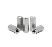 Nut Fastener, 5pcs M8*1 * 12/16/20/25/30/40/45/50mm Fine Thread Hex Rod Extend Coupling Nut 304 Stainless Steel Lead Screw Connect Nut(M8x1x16)