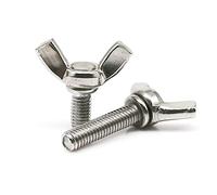 Nut Fasteners,Wing Nuts Aand Bolts,5pcs M3 M4 M5 M6 M8 M10 M12 304 Stainless Steel Hand Tighten Adjust Butterfly Ear Head Thumbscrew(45mm)