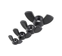Nut Fasteners,Wing Nuts Aand Bolts,M3 M4 M5 M6 M8 M10 M12 Nylon Plastic Ingot Butterfly Type Screw Cap(Black,M6 5pcs)