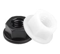 nut,hexagonal nut, 100 - Piece M3, M4, M5, M6, M8, M10, M12 Nylon Flange Nuts, Hex Design
