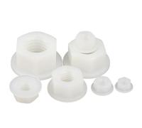 nut,hexagonal nut, 50 - Piece M3, M4, M5, M6, M8, M10, M12 Nylon Flange Nuts, Hex Design