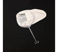 Nut Milk and Juice Strainer Reusable White Cloth Bag with Steel Wire for Brewing Tea and Coffee without Grit (L)