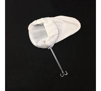 Nut Milk and Juice Strainer Reusable White Cloth Bag with Steel Wire for Brewing Tea and Coffee without Grit (S)